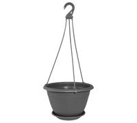 Geli Thermo Plastic Pot rond suspendu pour fleurs Galicia en plastique anthracite de 20 cm de diamètre 30 cm Anthracite 38
