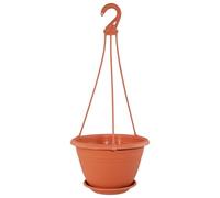 Geli Thermo Plastic Pot rond suspendu pour fleurs Galicia en plastique anthracite de 20 cm de diamètre 25 cm Orange 06