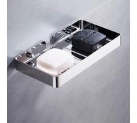 Gelthrox Porte-savon mural sans perçage en acier inoxydable étanche pour salle de bain, balcon et cuisine (chromé)