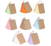 Geluode 8 Pack Multicolores Carte Mémo Mobile, 400 Pcs Cartes d'Étude en Papier Index Cards avec Anneau Reliure Pour Étude Notes Signet DIY Message, 2.2 x 3.5 Inches
