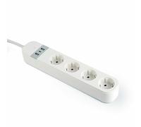 Gembird TSL-PS-S4U-01-W prise d'alimentation Smart 4 sortie(s) CA Type E 1,5 m 3 3880 W Blanc