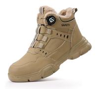 GemChve Chaussures de Sécurité d'hiver Hommes Femmes Imperméables, Confortables, Montantes avec Doublure Chaude Chaussures de Travail Légères, Bottines de Sécurité Antidérapantes 38-46 EU