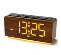 GemCoo Réveil Numérique, Réveil De Chevet avec Veilleuse Réglable, Réveil Silencieux, Rechargeable USB-C, Double Alarme, Snooze, 4 Niveaux De Volume, pour Gros Dormeurs, Chambre,Voyage12/24 Heures