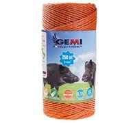 Gemi Fil de clôture électrique 250 m 6 mm² pour animaux chevaux chiens sangliers vaches porcs poules