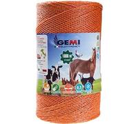 Gemi Fil de Clôture Électrique avec 6 Conducteurs Galvanisés Résistant aux UV pour Protection Animaux et Anti-Sanglier 1000 m 4 mm²