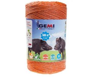 Gemi Fil pour Clôture Électrique avec Conducteurs Renforcés pour Animaux et Protection Anti-Sanglier 500 m 6 mm²