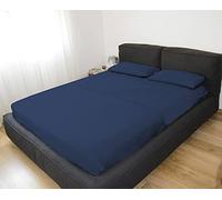 GEMITEX Parure de lit 2 Places en Microfibre 100% Polyester - sans Repassage - Aspect satiné - 2 draps Plats et 2 taies d'oreiller - Fabriquée en Italie
