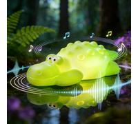 Gemmac Crocodile Veilleuse avec Bruit Blanc, Lampe de Chevet Tactile avec 3 Niveaux Réglables 5 Bruits Blancs 30 Minutes Minuterie USB Rechargeable Lampe Tactile Adulte Decoration Chambre Cadeau