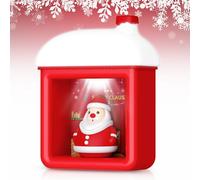 Gemmac Veilleuse de Noël, Lampe de Chevet Maison de Neige avec Poupée Magnétique Père Noël USB Lampe de Nuit de Noël en Silicone Décoration Christmas Lampe de Bureau Montable sur le Mur Cadeaux Noël