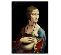 GEMMII La Dame à l'hermine - Reproductions de peintures sur toile de Léonard de Vinci - Décoration murale célèbre - XXL 29,7 x 42 cm - Sans cadre