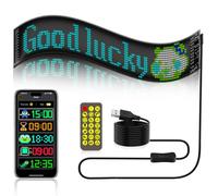 Gemsaya Tableau d'affichage LED flexible, 19,2 x 90 cm, écriture programmable, application intelligente Bluetooth, panneau LED RVB, défilement personnalisé, avec télécommande pour voiture
