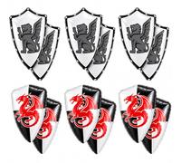 Gemscream Lot de 12 boucliers gonflables pour fête médiévale - Motif double dragon - Pour l'été, la piscine, les fêtes d'anniversaire, les activités de cosplay