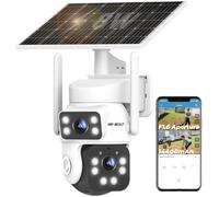 GENBOLT 2K AOV Caméra Surveillance Extérieur Solaire WiFi sans Fil 2.4&5GHz | Enregistrement 24/7,Détection IA 90FT,8W 14400mAh Batterie Operated,Suivi automatique,Double objectif,IP66,Caméra CCTV IP