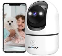 GENBOLT Caméra de Surveillance WiFi Intérieure IP Sécurité CCTV 360° | Détection Humaine Intelligente et Sirène, Moniteur pour Bébé, Vision Nocturne Couleur, Alarme Audio,Détection IA, 2.4&5GHZ