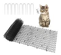 GENCAM Grille d'épines pour animaux avec épines - Tapis à pointes - Pour jardin extérieur, barrière animale avec 8 pinces de jardin (30 x 400 cm)