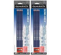 général crayon 497bp Semi-hex Crayons de graphite 4/Pkg-hb, 2B, 4B, 6B 2 Pack