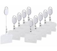 General Office 10 porte-badges avec clip de fixation et enrouleur - Blanc