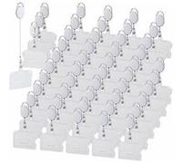 General Office 50 porte-badges avec clip de fixation et enrouleur - Blanc
