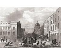 General Post Office St. Martin's Le Grand London England XIXe siècle Tiré de l'histoire de Londres : illustré par des vues à Londres et Westminster publié vers 1838. Poster imprimé par Ken Welsh (45,7