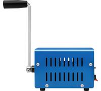 Générateur à manivelle 20 W - Dynamo portable d'urgence avec port USB - Production d'électricité manuelle - Chargeur USB - Boîtier métallique - 8,8 × 8,6 × 2,7 cm - Bleu