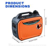 Générateur à onduleur portable - Générateur à essence 2200 W, 220 V, 50 Hz - Puissance continue de 2000 W - Silencieux (55–58 dB) - Réservoir de 3,5 l - Jusqu'à 9 heures d'autonomie - Camping, camping