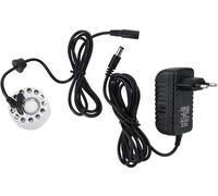 Générateur de brume pour aquarium avec colorant argenté et 12 LED - Humidificateur pour fontaine ou bassin - Intérieur et extérieur - Alimentation électrique conforme aux normes européennes.