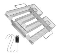 Générateur de fumée froide HOSPAOP - En acier inoxydable - Avec brosse et crochet - Accessoire de fumage pour barbecue sphérique - Réutilisable (22,5 x 21 x 4,5 cm)
