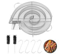 Générateur de fumée rond,acier inoxydable de haute qualité,Générateur de Fumee Froide Pour Fumoir avec brosse et crochet,fumoir à viande pour grills bouilloire,fumoirs et fours,réutilisable (Rund)