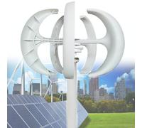 Générateur de turbine éolienne verticale 6000W, conception de lanternes à 5 lalames avec contrôleur, générateur d'AC à aimant permanent à faible bruit pour systèmes hybrides solaires domestiques, sort