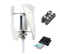 Générateur d'énergie éolienne vertical efficace de 2000W | Générateur éolien 12V-220V à 3 pales avec contrôleur MPPT, direction au vent réglable, adapté pour la maison et la ferme