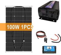 Générateur d'énergie solaire, puissance de 2000W, batterie LiFePO4 12V 100Ah, vendu avec un onduleur