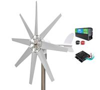 Générateur D'éolienne Domestique 5000W 12V-220V | Ajustement automatique de la direction du vent, avec contrôleur et onduleur, 8 pales, pour cours/rues
