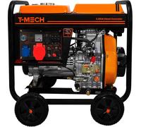 Générateur diesel 5 kVA, modèle ouvert, groupe électrogène, groupe électrogène de secours, 10 ch, 230/400 V, 6,3 kW triphasé, démarrage électrique, sortie WS/GS, revêtement par poudrage, réservoir de