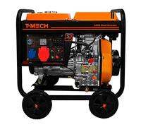 Générateur diesel 5 kVA, modèle ouvert, groupe électrogène, groupe électrogène de secours, 10 ch, 230/400 V, 6,3 kW triphasé, démarrage électrique, sortie WS/GS, revêtement par poudrage, réservoir de
