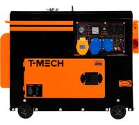 Générateur diesel 6 kVA, silencieux, monophasé, 230 V, 6 500 W, moteur 13 ch, démarrage électrique, alimentation de secours, noir, acier thermolaqué, capacité de 20 L, outils et trémie