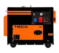 Générateur diesel 6,5 kVA, silencieux, triphasé, 230 V, 6 500 W, moteur 13 ch, 400 V, démarrage électrique, alimentation de secours, châssis en acier thermolaqué, réservoir de 20 L, outils et trémie