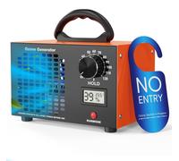 Générateur d'ozone 120 000 mg/h. Appareil 2-en-1 : purificateur d'air à ozone. Minuterie de 120 minutes. Indicateur de température et d'humidité. Ozonisateur industriel. Couleur : orange