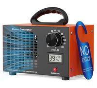 Générateur d'ozone 160 mg/g, purificateur d'air à ozone 2-en-1, appareil à ozone avec indicateur de température et d'humidité, minuterie de 120 minutes, ozonisateur industriel O3 pour voiture