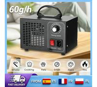 Générateur d'ozone portable 60g/h, purificateur d'air à haute efficacité pour l'élimination du formaldéhyde, machine de stérilisation et désodorisation 220V avec minuterie pour l'élimination des noir