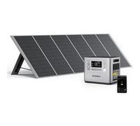 Generateur Electrique Portable 2400W avec Panneau Solaire 400W, AFERIY Centrale Electrique Contrôle via App, Batterie Nomade 2048Wh,Générateur Solaire avec Panneau Solaire Portable 400W Argent + Noir