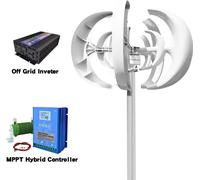 Générateur éolien, puissance 3000 W, régulateur hybride MPPT, avec système onduleur b, 3000 W b, 12 V