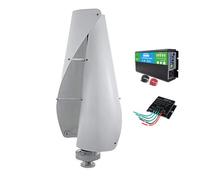 Générateur Éolien Vertical 3000 12V 24V 48V 220V Sortie | Turbine éolienne spirale à 2 pales blanche avec contrôleur et convertisseur/inverseur de puissance pour cours/rues