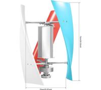 Générateur éolien vertical - Helix Kit turbine 3 pales - 400 W - Avec régulateur de charge - Pour camping-car, camping, plein air - Argent
