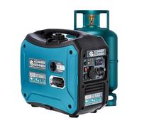 Générateur inverter à gaz/essence Könner & Söhnen KS 2000iG S, boîtier insonorisé, 2000 W, une prise 1x16A (230V), 2 ports USB, affichage LED, Economie mode, enroulement en cuivre, EURO V, onduleur