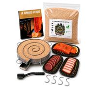 Générateur/Serpentin de Fumée Froide pour Fumoir Viande et Poisson + 2,5kg de Sciure de bois de hêtre + 4 crochets et 1 Brosse de nettoyage - Guide Numérique PDF à Télécharger (Offert)