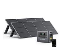 Générateur solaire - AFERIY - 2400W (2048Wh) - Batterie LiFePO4 - 2×200W panneaux pliables - AC 220-240V IP65