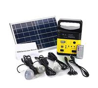 Générateur Solaire,Centrale Électrique Portable 7500MAH avec Solaire Panneau 2 sorties USB 5V DC, 4sortiesLED3,7V 3 Ampoules pour Camping,RV,Extérieur DC Générateur