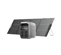 Générateur solaire EF EcoFlow DELTA 3 Plus avec panneau solaire bifacial 220W, 1000 W d'entrée PV, cellules LiFePO4, 1 024 Wh de capacité pour alimentation de secours, camping et camping-cars