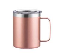 Generchin 1PC Tasse à Café Thermique Isotherme avec Poignée Rose Gold Tasse à Café Isotherme avec Couvercle Tasse Mug pour Usage Officiel