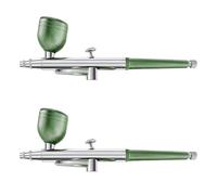 Generchin 2X Aérographe Portable à Action, Buses de 0,3 mm, Stylo Aérographe pour Modèle de Gâteau, Peinture de Voiture, Beauté, Jet D'Encre, Vert